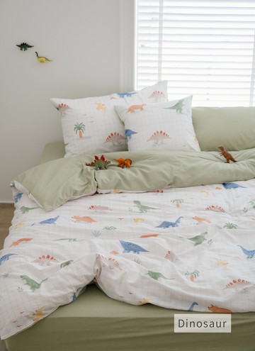 Dinosaur - 精梳純棉抱枕套