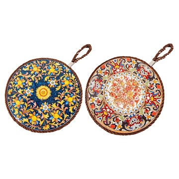 JAR 嚴選 中式宮廷風陶瓷耐熱鍋墊2件組 17cm  1組  富貴欣欣向榮款