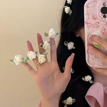 甜美奶白超仙茉莉花髮夾女森系鴨夾氣質優雅少女夾子碎髮劉海髮飾