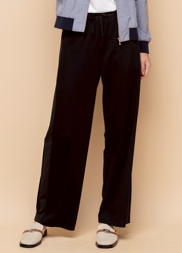 率性氣場鬆緊腰寬管長褲