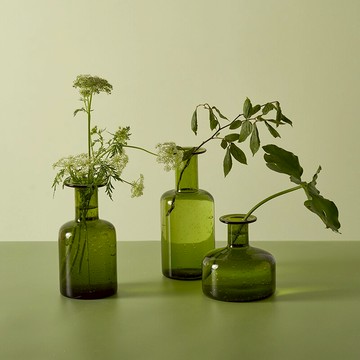 北歐復古大肚玻璃花瓶日本吊鐘馬醉木插花水培落地透明細口小口