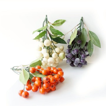 仿真藍莓漿果果枝 lmdec仿真花仿真水果串假花裝飾花擺放果蔬裝飾