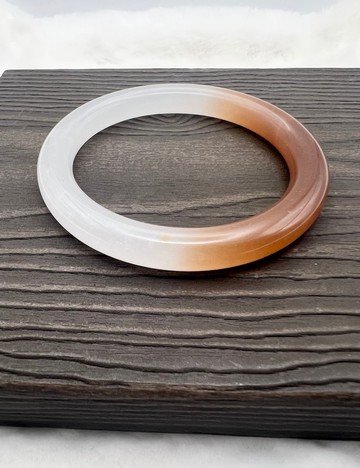 紅糖圓條新疆和田玉糖白手鐲/細膩/手感潤/收藏/適60、61、62圈口