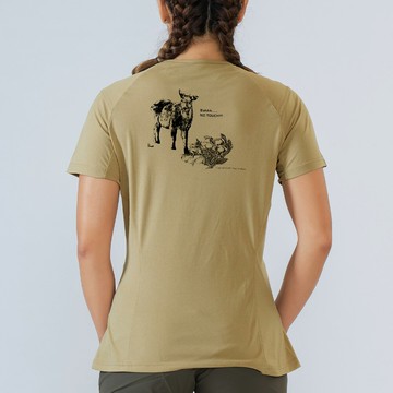 【速捷戶外】 Takoda Ogle 機能短袖攝影聯名系列-野山羊(沙棕色)  女款,登山短袖T,排汗衣