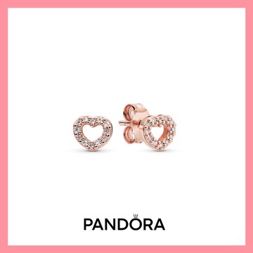 限量品✨【Pandora官方直營】心型針式耳環-玫瑰金。 [客製化卡片]生日禮。情人