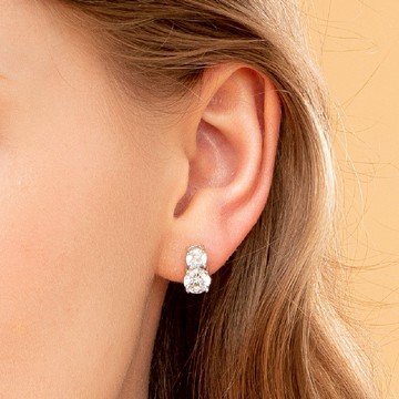 『快速出貨9折』【CReAM】Elma 925純銀1.5克拉四爪亮鑽女耳環(附提袋/迷你抽屜禮盒裝)  #禮物 #浪漫送禮 #生日禮物