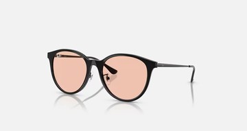 【RayBan】圓框太陽眼鏡(黑透粉鏡片)