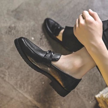 豆豆鞋男冬季透氣男鞋2026新款一腳蹬休閑樂福鞋商務正裝男士皮鞋