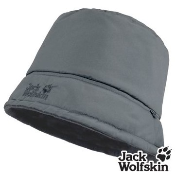 【Jack wolfskin 飛狼】中性款 雙面戴刷毛防撥水漁夫帽 防風保暖帽 (美國 PrimaLoft 保暖紗)『深灰』