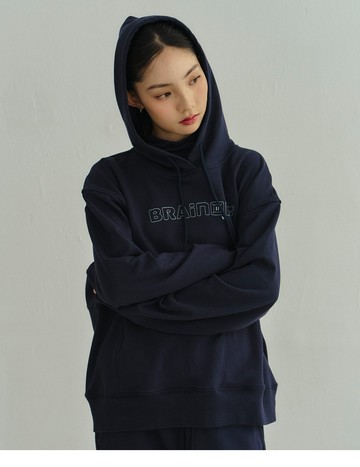 BRAIN OFF 放空模式連帽T(丈青)-女【暖陽絨】
