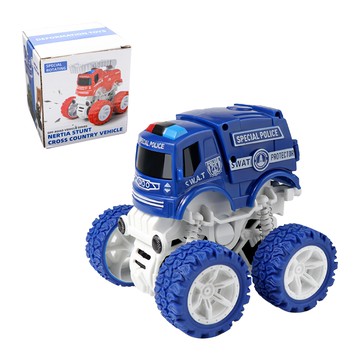 OhBabyLaugh 慣性四驅車 B.救災英雄系列  警車  可360度旋轉  1個