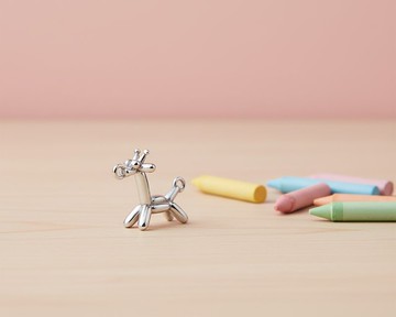 氣球長頸鹿雙吊款項鍊 鏡面原色 不鏽鋼 抗過敏 台灣製造