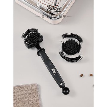 Bincoo咖啡機沖煮頭清潔刷器具意式58MM專用毛刷可拆卸圓頭清潔刷