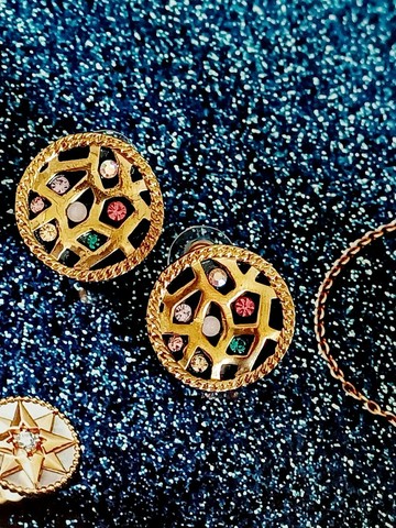vintage jewelry  唯美氣質多彩造型 針式耳環