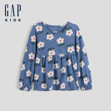 【GAP】嬰兒及幼兒百搭長版T恤-灰藍色(911622)