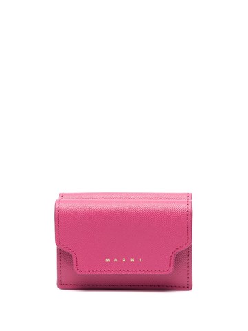 Marni - tri-fold leather wallet - women - Calf Leather - One Size - Pink