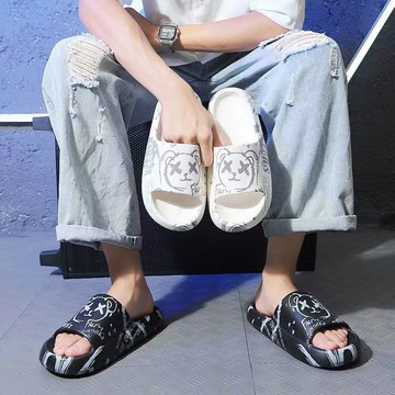 拖鞋男款居家防滑潮流韓版時尚外穿涼拖浴室洗澡一字拖厚底拖鞋女