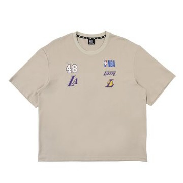 NBA 華夫格 小圖印花 短袖上衣 湖人隊 3625107231