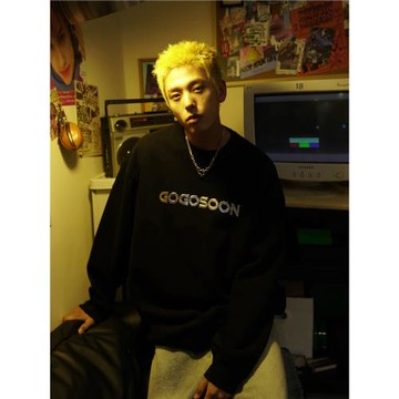 符龍飛同款GOGOSOON衛衣男400g新款春秋圓領無帽長袖上衣美式高街