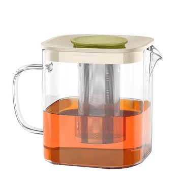 耐熱玻璃泡茶壺  透明色  1L  1個