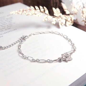 ART64 純銀 水仙花 摩羯座 星座花 925純銀手鍊 星座手鍊 生日禮物