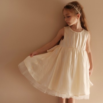 100-150 月光下的珍珠蝴蝶結輕紗禮裙 (蝴蝶結可拆)