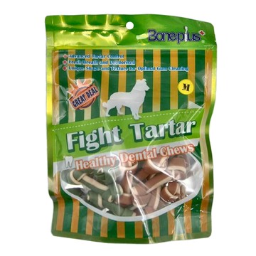 Boneplus 綜合雙色潔牙骨結超值包 M  玉米澱粉  300g  1包