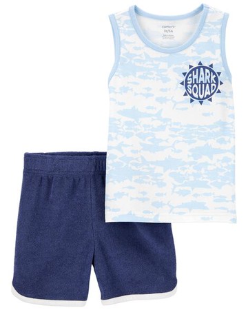 Toddler 2-Piece Shark Squad Tank & Short Set