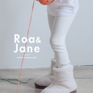 韓國專櫃 RoanJane 象牙白草寫繡字羅紋內搭褲