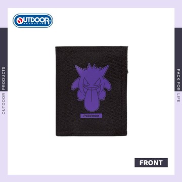 【OUTDOOR】寶可夢Pokemon-耿鬼對折短夾-黑色