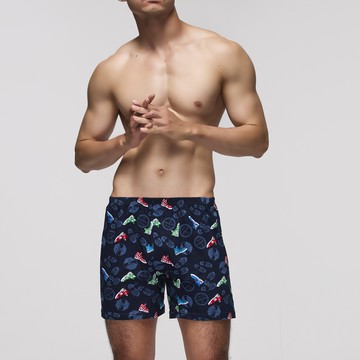 DADADO-就要噱翻 M-3L印花四角男內褲(深藍) 天然絲光棉-吸濕排汗-GHQ420DB