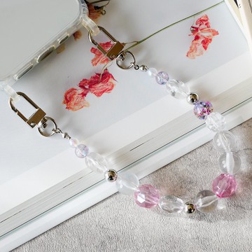 乾燥花珠/智慧型手機背帶/iPhone 手機殼和珠背帶/相容於所有型號