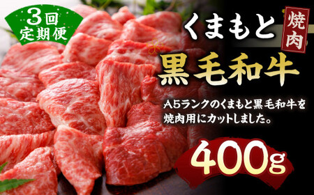 A5ランクのくまもと 黒毛和牛 焼肉用 400g×3回 計約1.2kg 牛肉