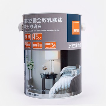 (組合) 特力屋 淨味防霉全效乳膠漆 玫瑰白 5L 2入