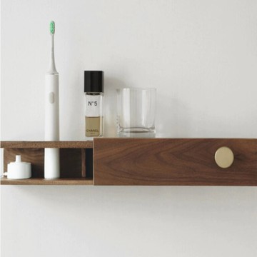 快速出貨 台灣現貨【靜悅•家】實木壁掛牙刷架 電動牙刷置物架 免打孔衛生間牙杯架 充電底座收納架 浴室置物架