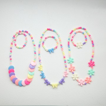 Baby童衣 韓版女童項鍊+手鍊組 韓版糖果色項鍊 兒童首飾珠子兩件套 11606