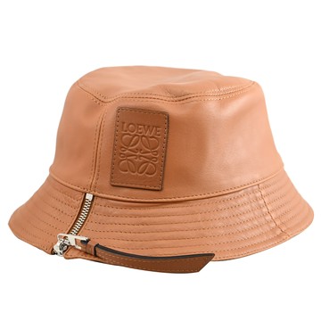 LOEWE 經典烙印LOGO造型小羊皮漁夫帽.焦糖棕