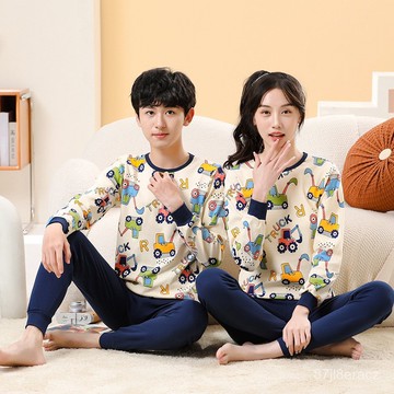 秋冬中大童純棉打底內衣套裝青少年卡通家居服睡衣男女童秋衣秋褲