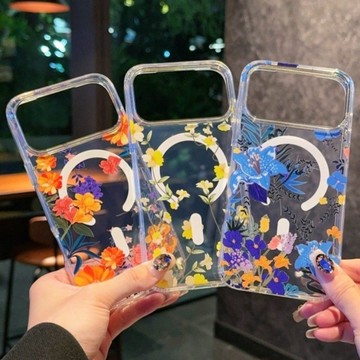 日韓 繁花 花朵 磁吸 手機殼 適用於蘋果iPhone 17 16 15 14 13 12 Pro Max 防摔 保護殼