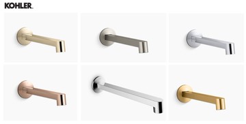 【麗室衛浴】美國KOHLER Components崁壁式面盆龍頭 (法蘭金) - 含把手 軸心 K-23889T-AF