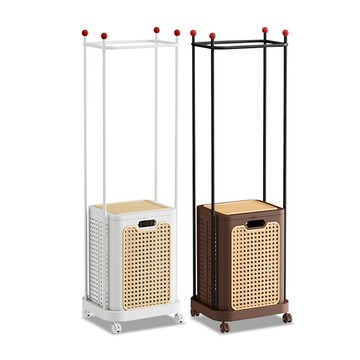 【Mr.box】藤編掛衣洗衣收納籃 C款C款-雲澗白