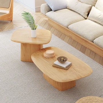 免運 可開發票 日式實木茶幾簡約現代小戶型家用客廳茶幾邊幾組合設計師原木家具 快速出貨