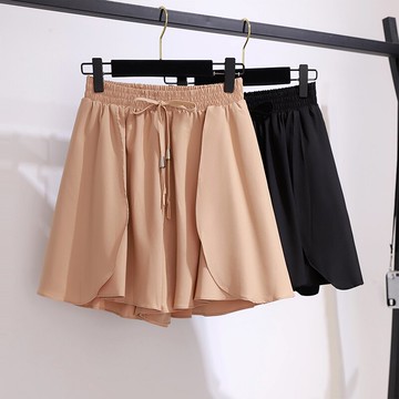 品牌折扣店商場專柜撤柜女裝尾貨清倉夏裝高腰大碼休閑闊腿短褲子