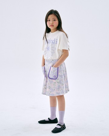 MARDI MERCREDI 童裝 印花短TEE 白色 經典小雛菊 繽紛紫花 純棉 KIDS TSHIRT FLOWERMARDI