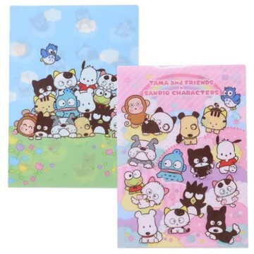 小禮堂 Sanrio 三麗鷗 x 淘氣貓喵喵三丁目 A4 L型資料夾 (集合款)