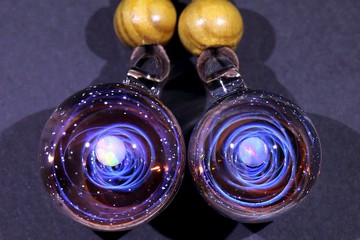 情侶款宇宙玻璃頸鏈吊墜20mm+23mm