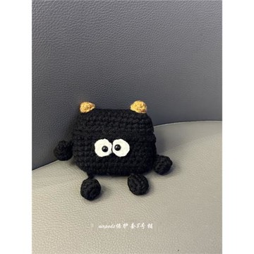 ins針織黑色煤球適用蘋果無線藍牙airpods pro1代耳機保護套2代3代