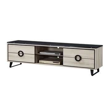 唯熙傢俱-萊利橡木白6尺石面電視櫃