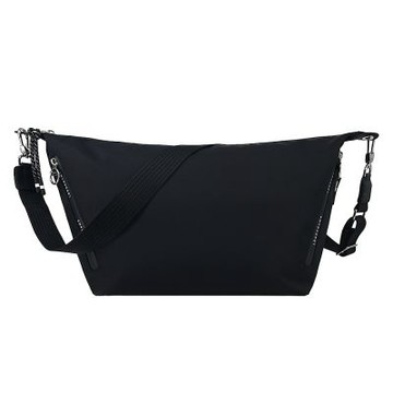 LONGCHAMP LE PLIAGE ENERGY系列再生尼龍雙拉鍊斜背包(黑)
