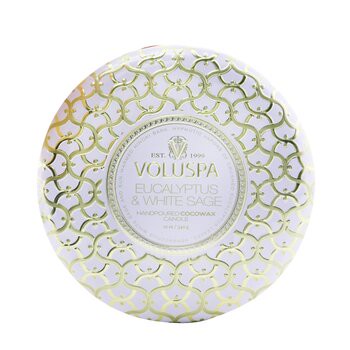 Voluspa Voluspa 3 Wick Decorative Tin 芳香蠟燭 - Eucalyptus & White Sage 340g/12oz-蠟燭